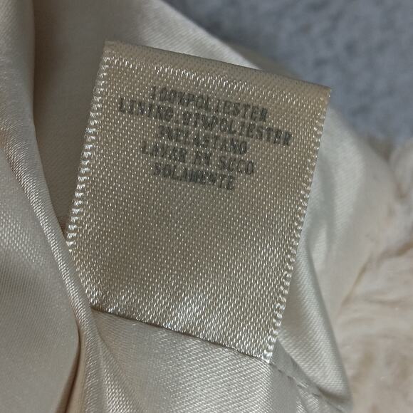 Swan Collection Plush Blazer Size Large Beige Satin Lined Collared Super Soft - Picture 8 of 9